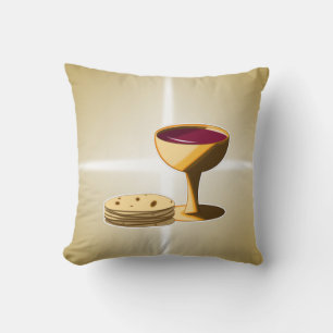 Unleavened Bread and Wine The Last Supper Easter Throw Pillow
