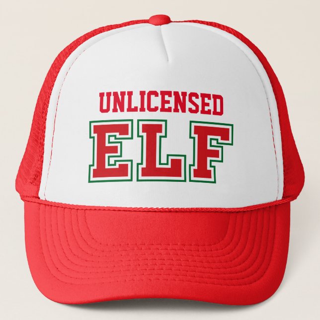 Unlicensed Christmas Elf Trucker Hat (Front)