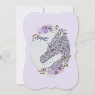 Unlikely friends dragon and dragonfly holiday card