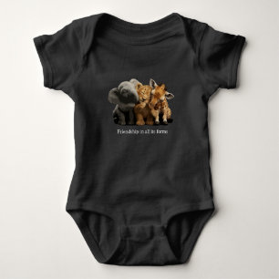 Unlikely Friends Elephant, Lion & Giraffe Friendsh Baby Bodysuit