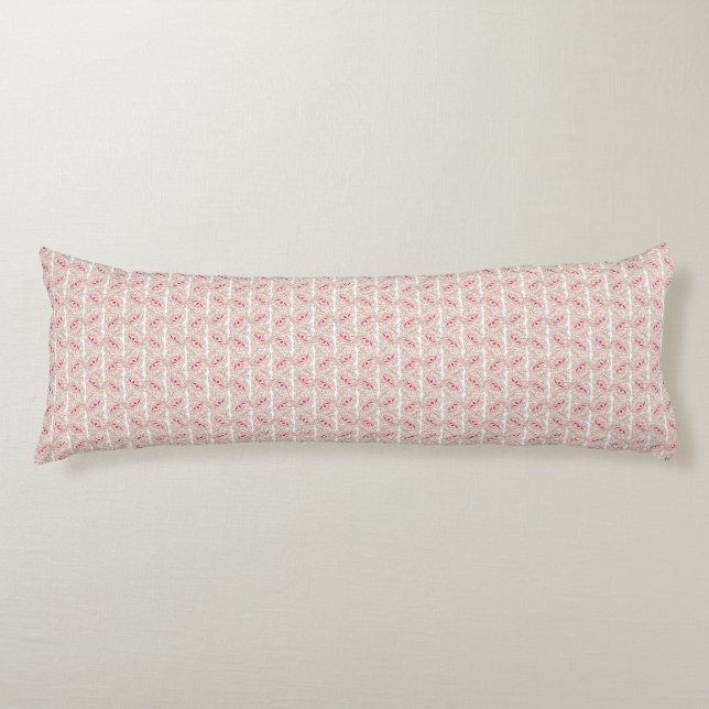 Unlimited Happy Feast on a White and Pink Backgrou Body Pillow (Front)