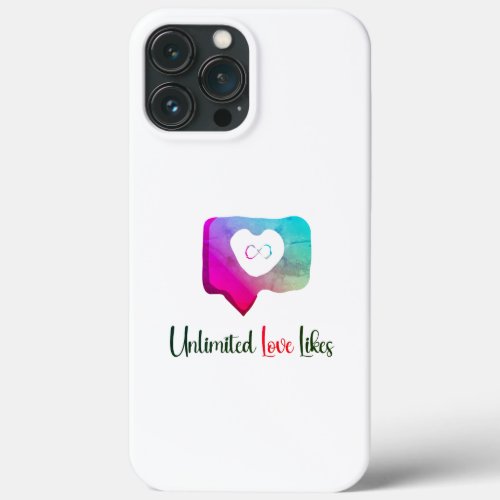 Unlimited Love Likes Black Funky Edition iPhone 13 Pro Max Case