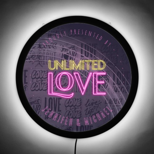 Unlimited Love Neon Couple Pink Yellow LED Sign