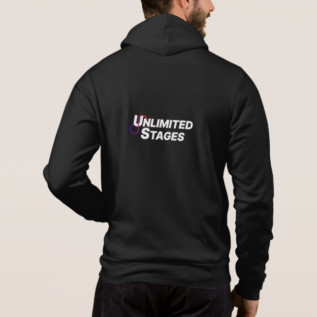 Unlimited Stages  Logo Zip-Up - Black Hoodie (Back)
