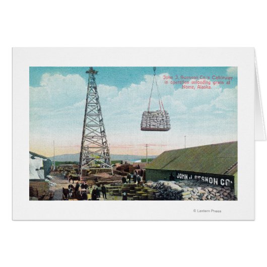 Unloading Grain on Swenson Co. Cableway Cards (Front Horizontal)