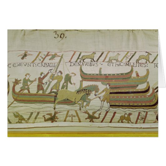 Unloading horses from the ships cards (Front Horizontal)