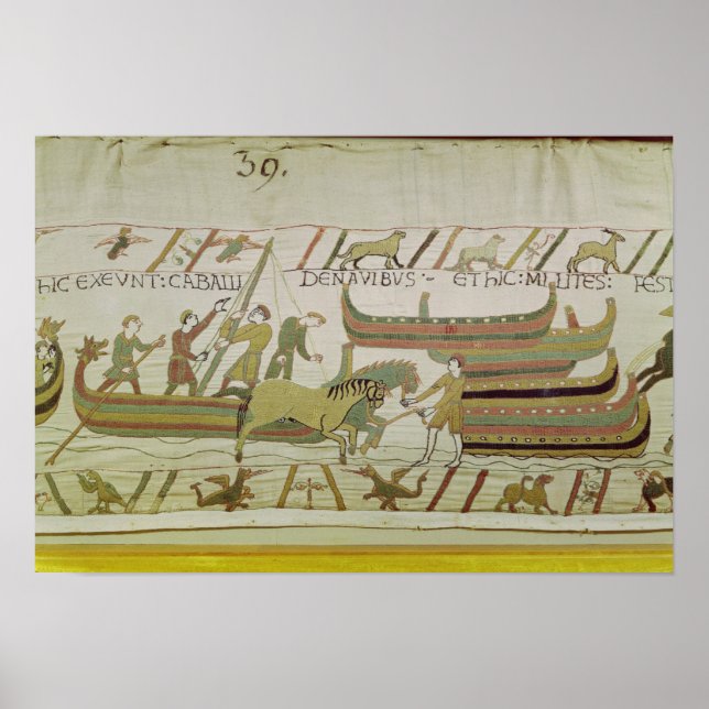 Unloading horses from the ships poster (Front)