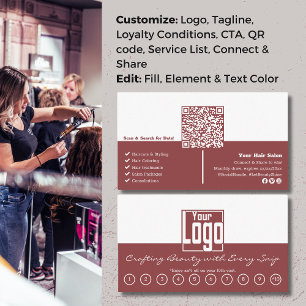 Unlock Beauty Rewards: Smoky Topaz Hair Salon Loyalty Card