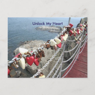 Unlock My Heart Valentine Postcard