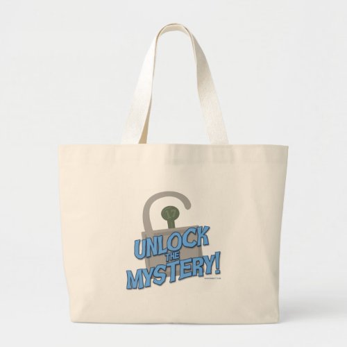 Unlock the Mystery Funny Book Illustrated Slogan Large Tote Bag