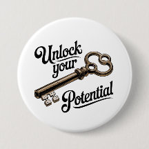 Unlock Your Potential - Vintage Key Motivational 
