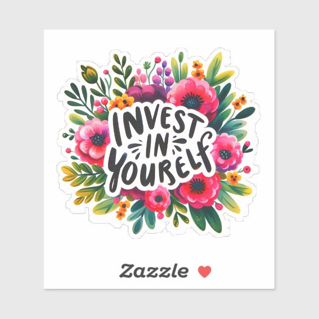 Unlock Your Potential With Floral Inspiration Sticker (Sheet)