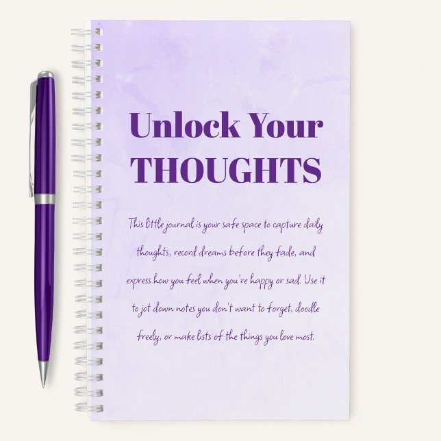 Unlock Your Thoughts | Minimal Journal - Purple (Creator Uploaded)