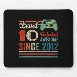 Unlocked Level 10 Birthday 10 Year Old Video Game Mouse Pad
