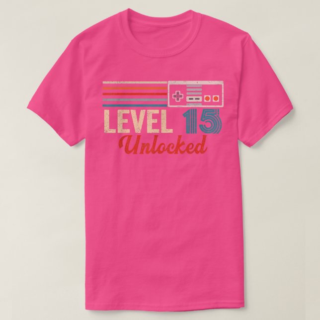 Unlocked Level 15 Birthday Boy Video Game Controll T-Shirt (Design Front)
