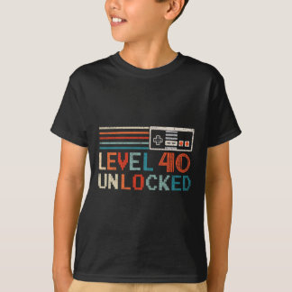 Unlocked Level 40 Birthday Boy Video Game Controll T-Shirt