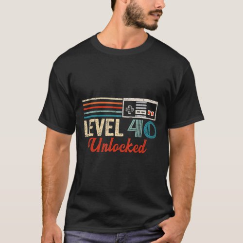 Unlocked Level 40 Birthday Boy Video Game Controll T_Shirt