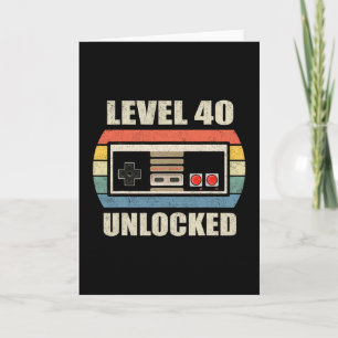 Unlocked Level 40 Birthday Men Women Video Game Co Card