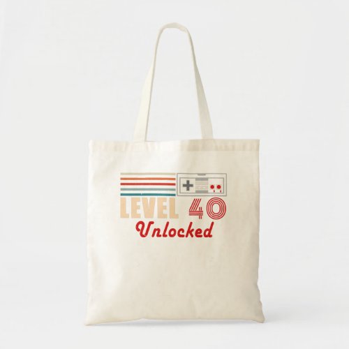 Unlocked Level 40 Birthday Video Game Controller Tote Bag