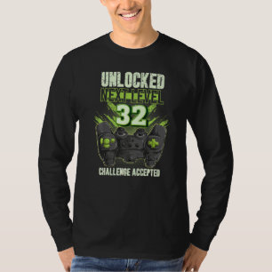 Unlocked Next Level 32 Men Women & Kids Gamer 32th T-Shirt