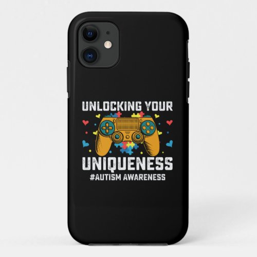 Unlocking Your Uniqueness Autism Gaming Gamer iPhone 11 Case