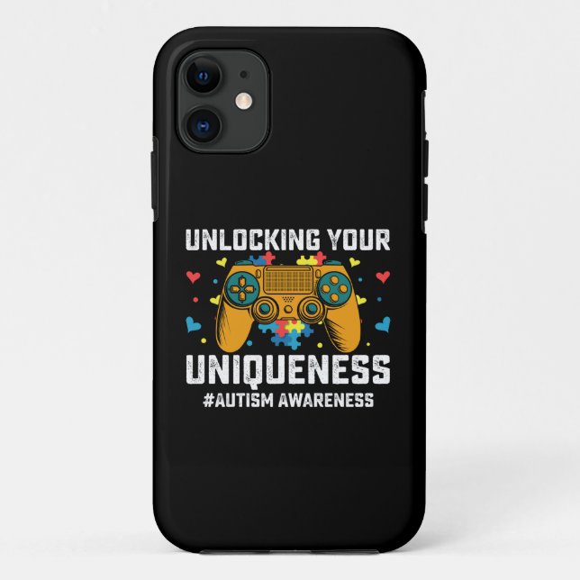 Unlocking Your Uniqueness Autism Gaming Gamer Case-Mate iPhone Case (Back)