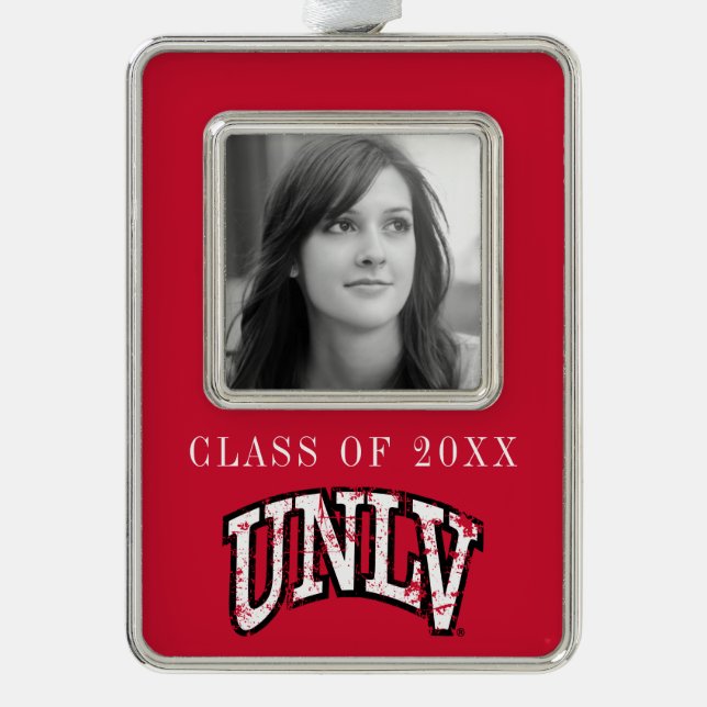 UNLV Distressed Christmas Ornament (Front)