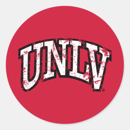 UNLV Distressed Classic Round Sticker