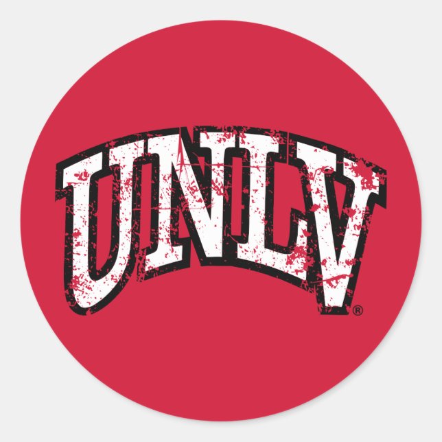 UNLV Distressed Classic Round Sticker (Front)