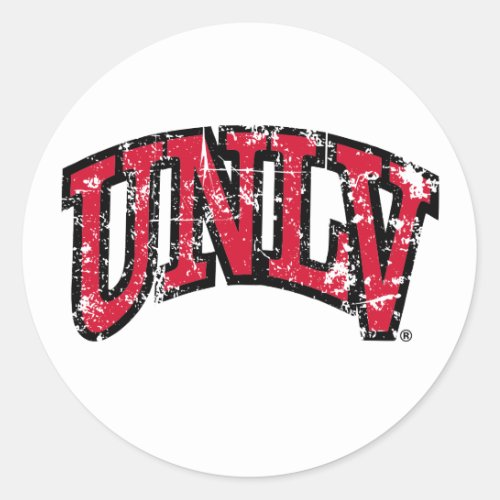 UNLV distressed Classic Round Sticker