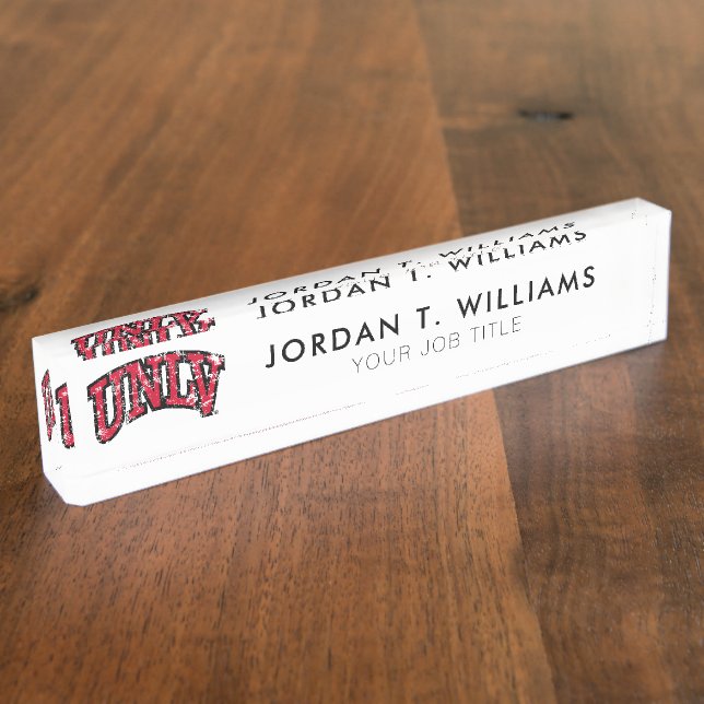 UNLV distressed Desk Name Plate (Side)
