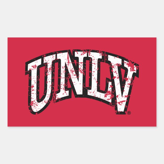 UNLV Distressed Rectangular Sticker (Front)