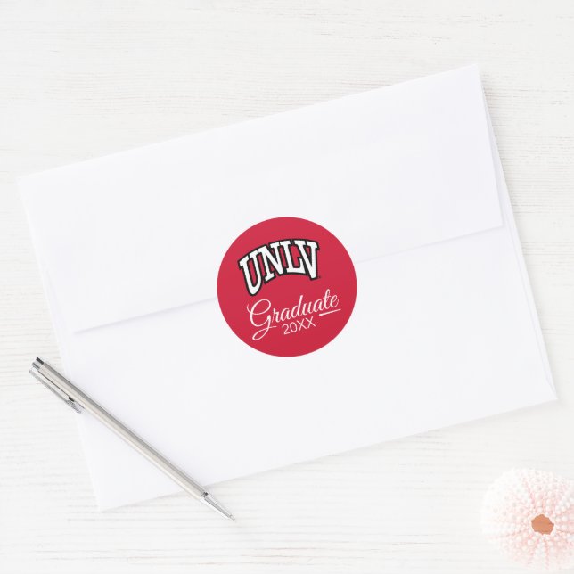 UNLV Graduation Classic Round Sticker (Envelope)