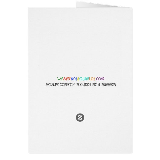 'Unmanageable Hair' Funny Sobriety Card (Back)