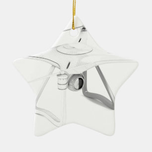 Unmanned aerial vehicle (drone) ceramic ornament