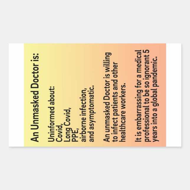 Unmasked Doctors info paper stickers (Front)