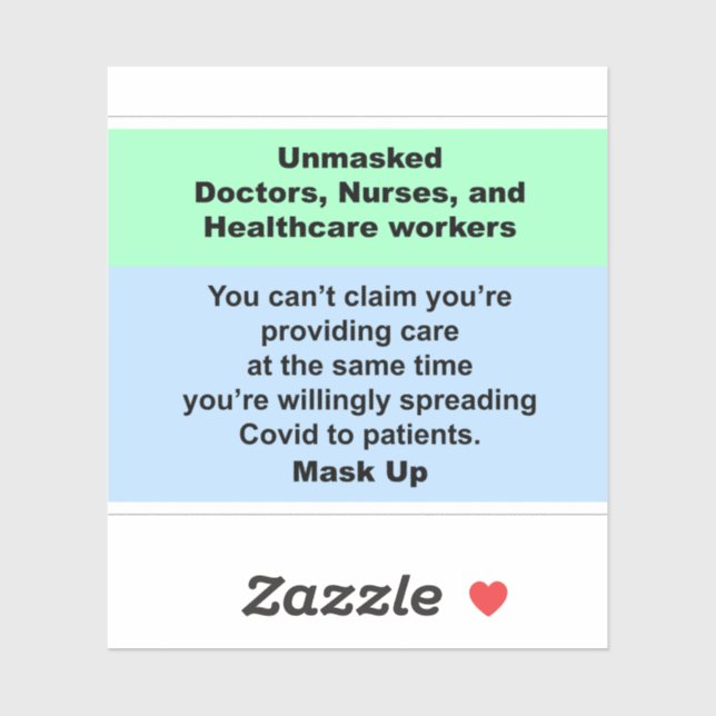 Unmasked doctors, nurses, and healthcare vinyl  sticker (Sheet)