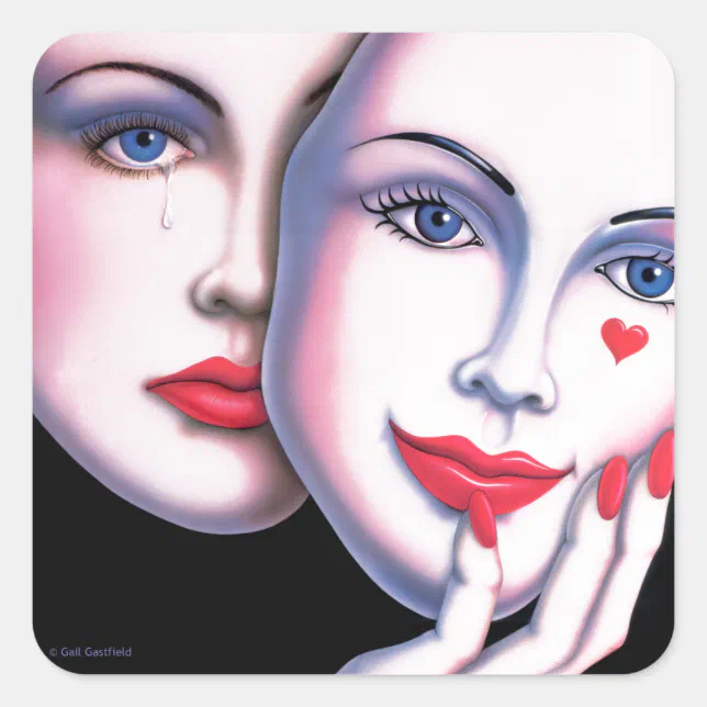 Unmasked Square Sticker | Zazzle