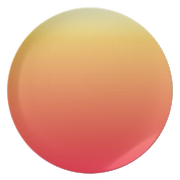 Unmellow Yellow to Cadmium Red Horizontal Gradient Dinner Plates