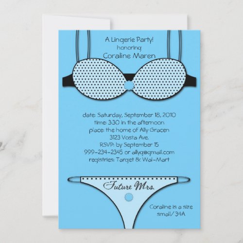Unmentionables Blue Invitations