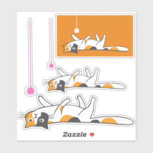 Unmotivated Calico Cat Funny Pet Kitty Stickers