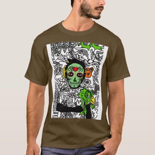 Unnamed Astro Doodle A DarkSkinned Mexican Male NF T_Shirt