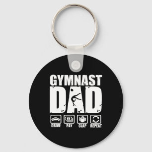 Unny Gymnast Dad Proud Gymnastics Father Humor Fat Keychain