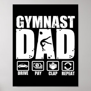 Unny Gymnast Dad Proud Gymnastics Father Humor Fat Poster