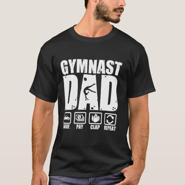 unny Gymnast Dad Proud Gymnastics Father Humor Fat T-Shirt (Front)