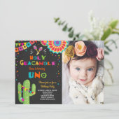 Uno Fiesta First Birthday invitation Cactus Party (Standing Front)