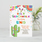 Uno Fiesta First Birthday invitation Cactus Party (Standing Front)
