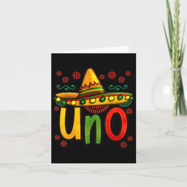 Uno My First Mexican Birthday Cinco De Mayo 1st Bi Card (Front)