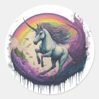 unocorn classic round sticker