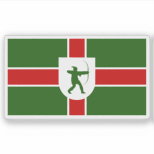 Unofficial flag of Nottinghamshire county, England Sticker